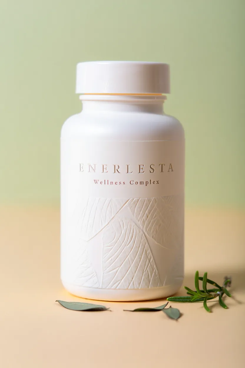 Enerlesta wellness supplement bottle with natural ingredients